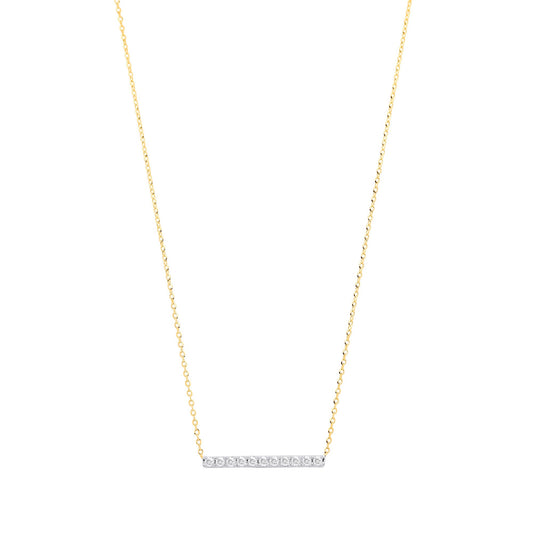 Gold Diamond Bar Necklace