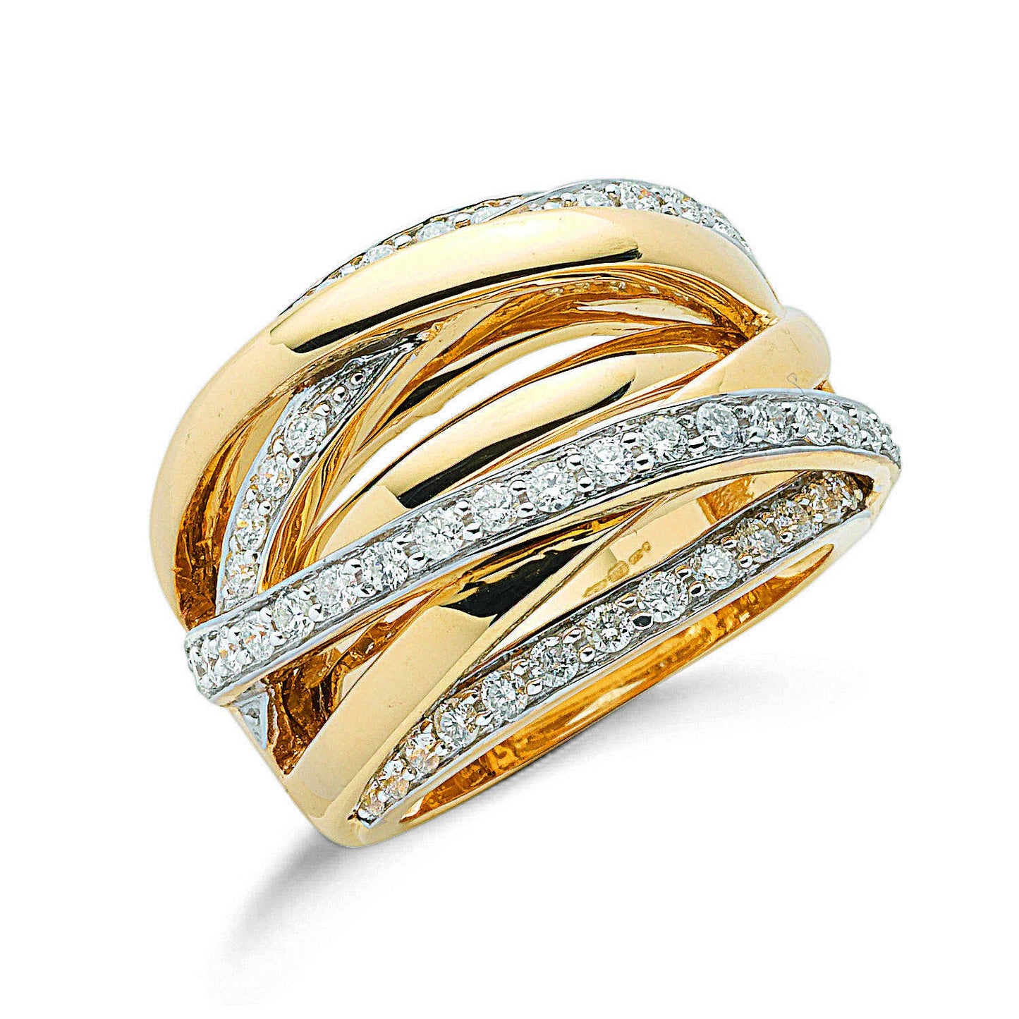 9ct Gold 1.00ctw Diamond Crossover Ring