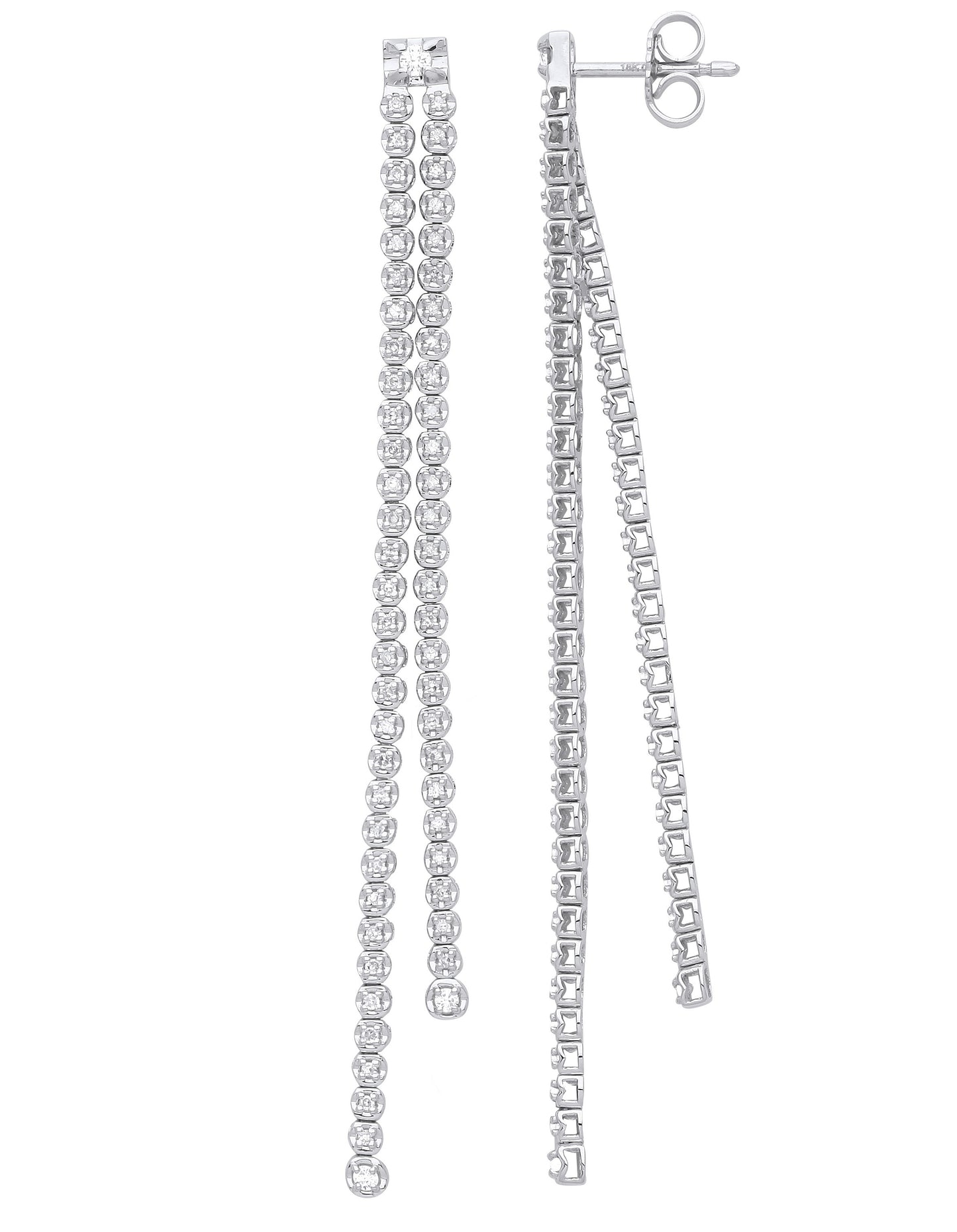 18ct White Gold Drop Earrings