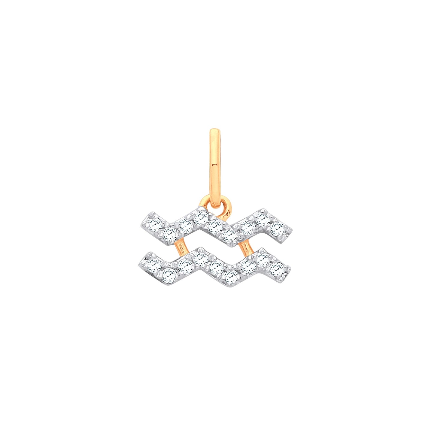 9ct Gold Aquarius Zodiac Pendant