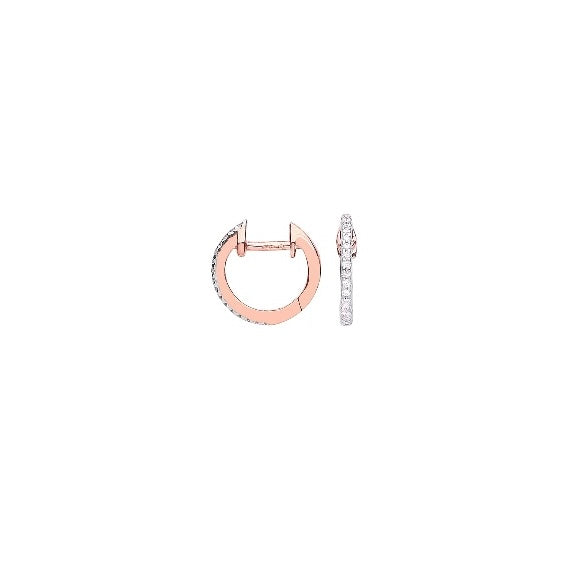 9ct Rose Gold Diamond Earrings