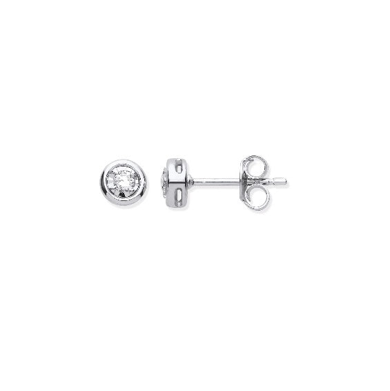 9ct White Gold Diamond Studs