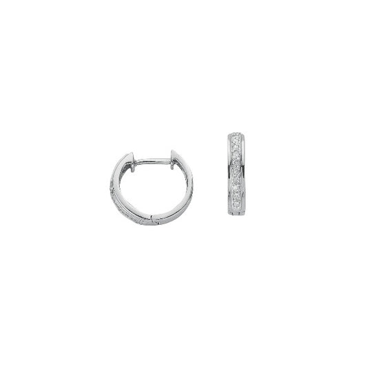 9ct White Gold Diamond Earrings