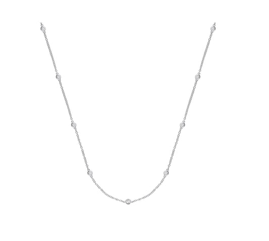 9ct White Gold Diamond Necklace