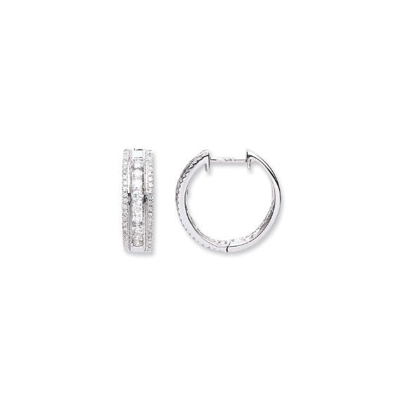 18ct White Gold Diamond Earrings