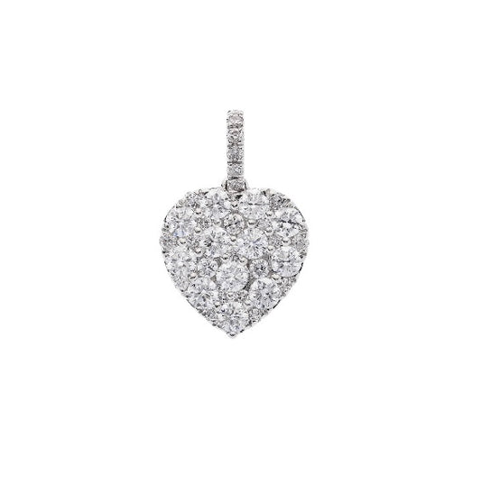 White Gold Brilliant Cut Diamond Heart Pendant