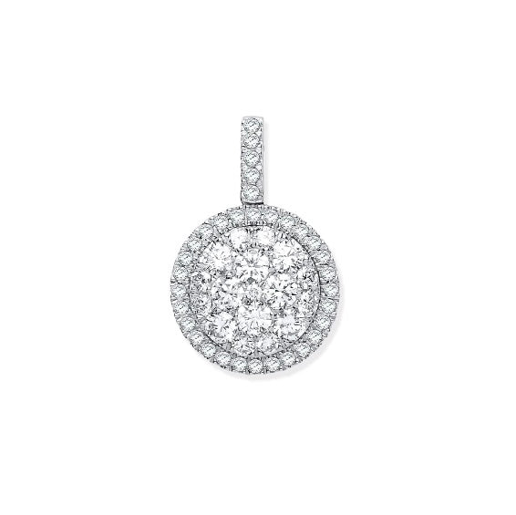 White Gold Round Drop Pendant