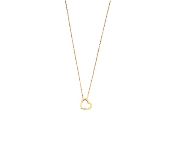 Gold Diamond Heart Pendant