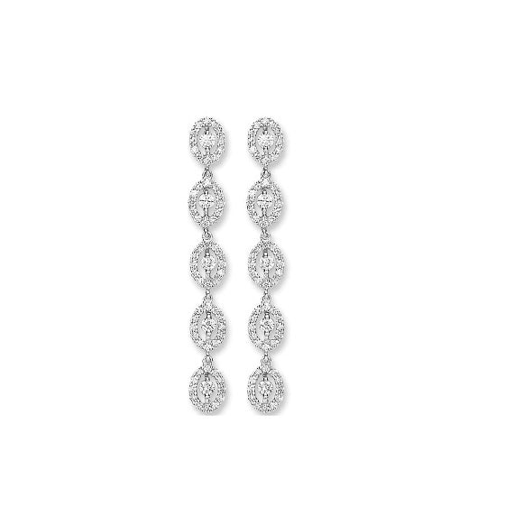 18ct White Gold Diamond Drop Earrings