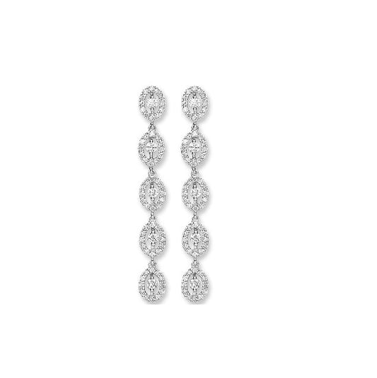 18ct White Gold Diamond Drop Earrings