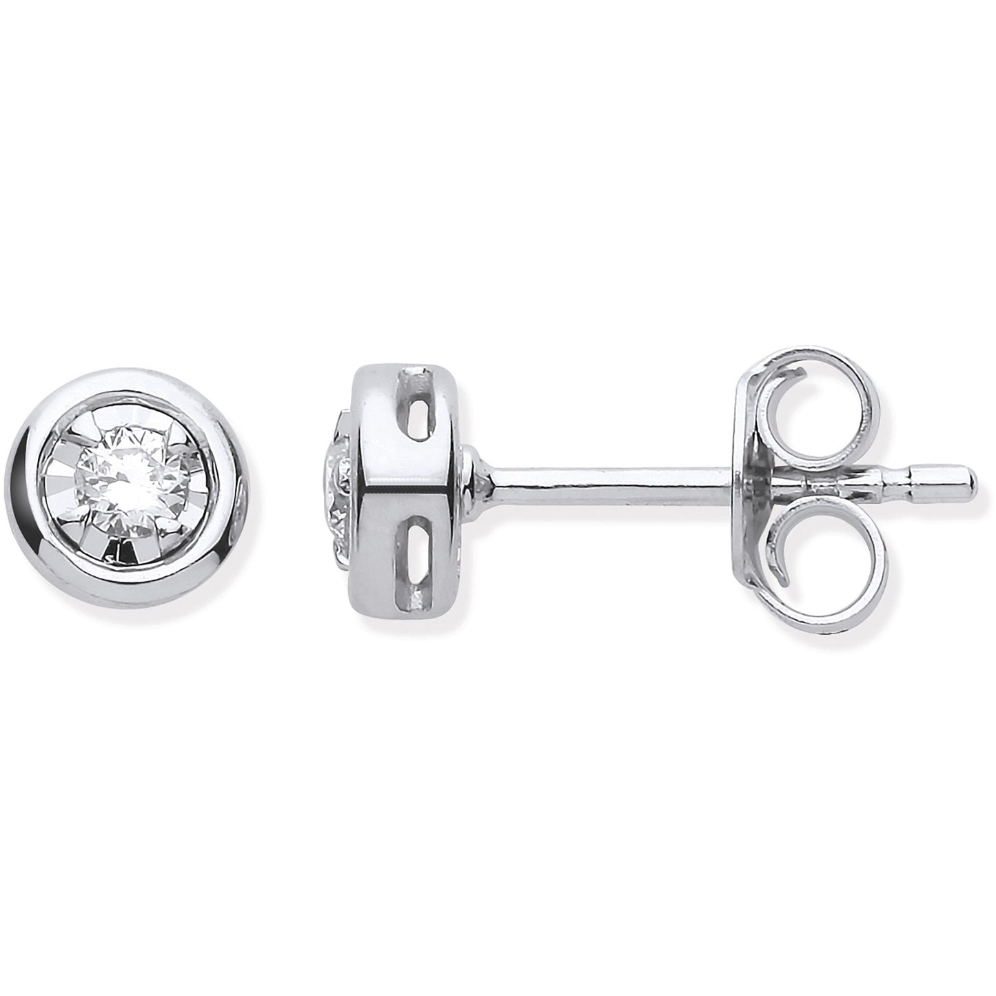 9ct White Gold Diamond Studs