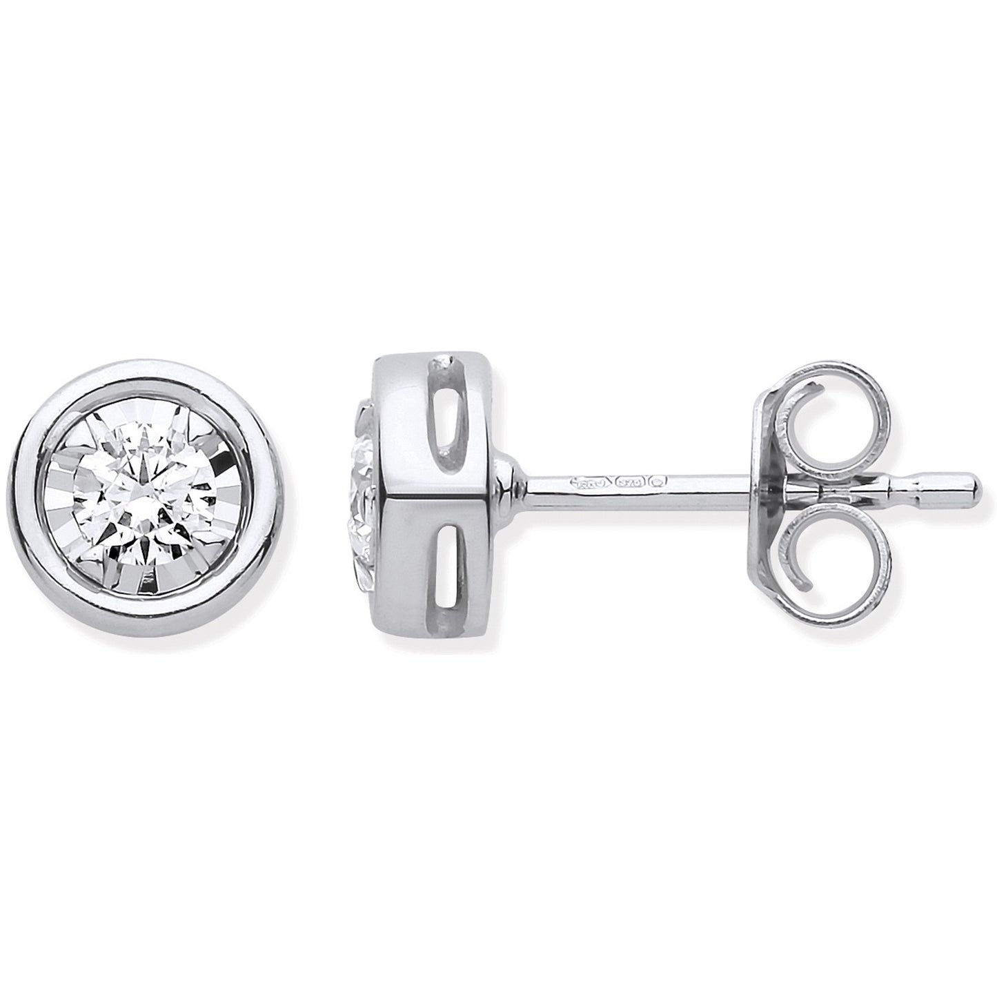 9ct White Gold Diamond Studs