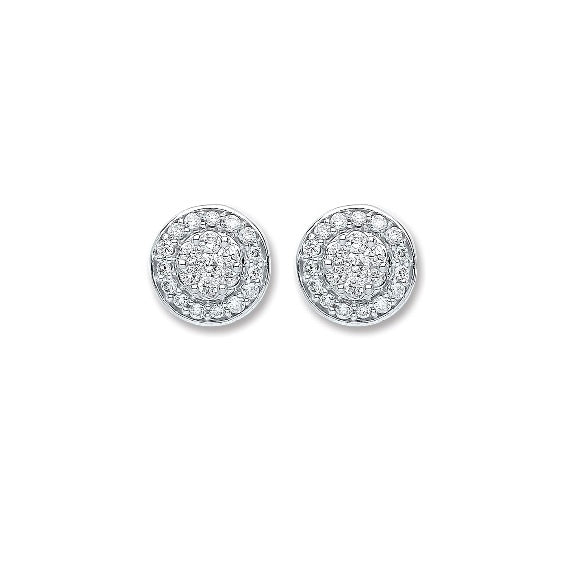 18ct White Gold Diamond Stud Earrings