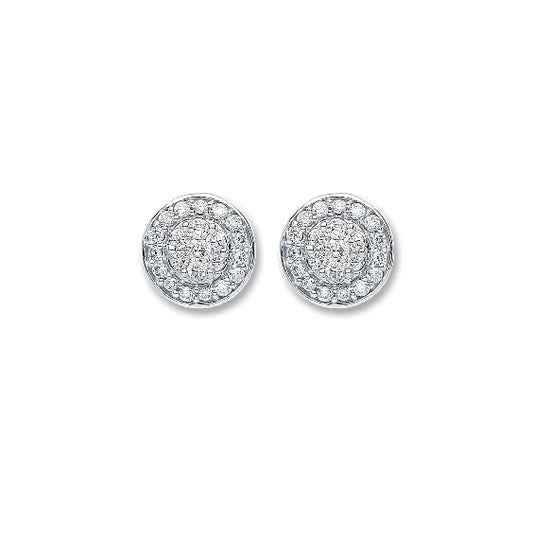 18ct White Gold Diamond Stud Earrings