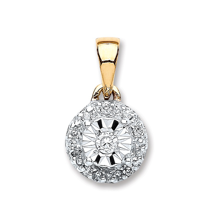 9ct Gold Diamond Pendant