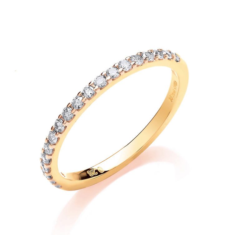 9ct Yellow Gold Diamond Half ET Ring