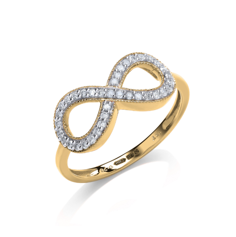 9ct Diamond Infinity Dress Style Ring