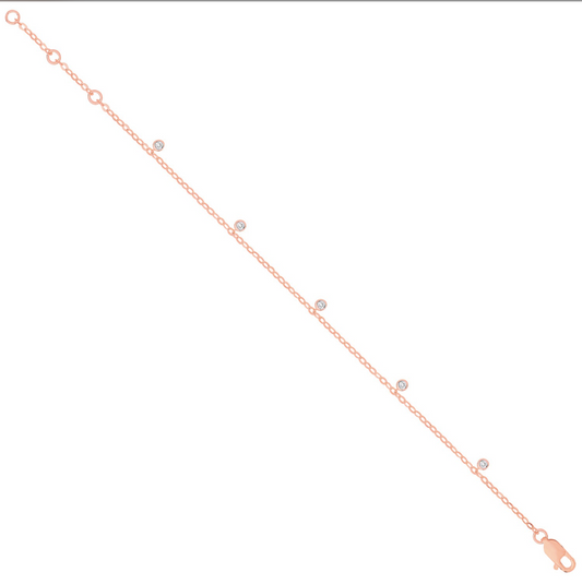 9ct Rose Gold Diamond Bracelet