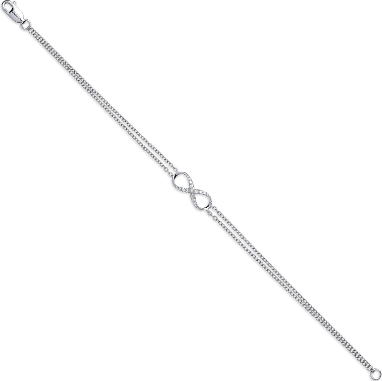 9ct White Gold Diamond Bracelet