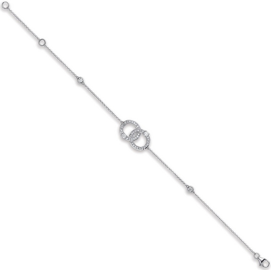 9ct White Gold Diamond Bracelet