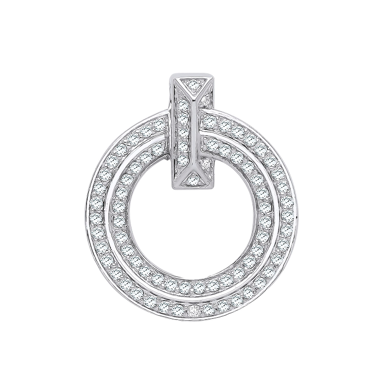 White Gold Circle of Life Diamond Pendant