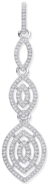 White Gold Drop Diamond Pendant