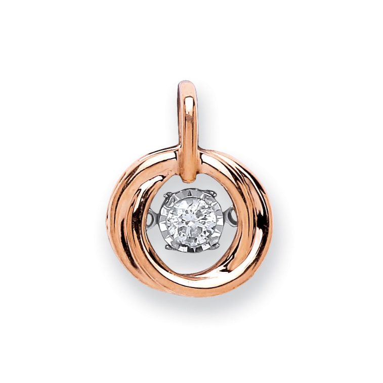 Rose Gold Dancing Diamond Circle Pendant