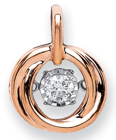 Rose Gold Dancing Diamond Circle Pendant