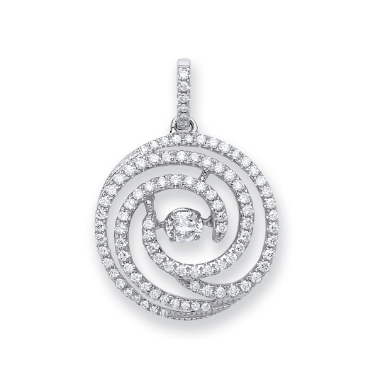 White Gold Dancing Diamond Drop Pendant