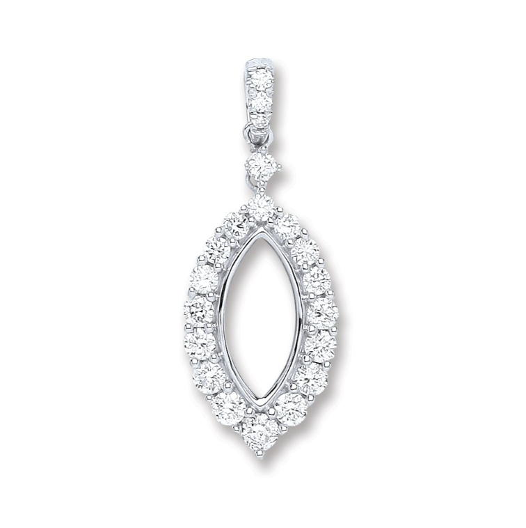 White Gold Diamond Drop Pendant