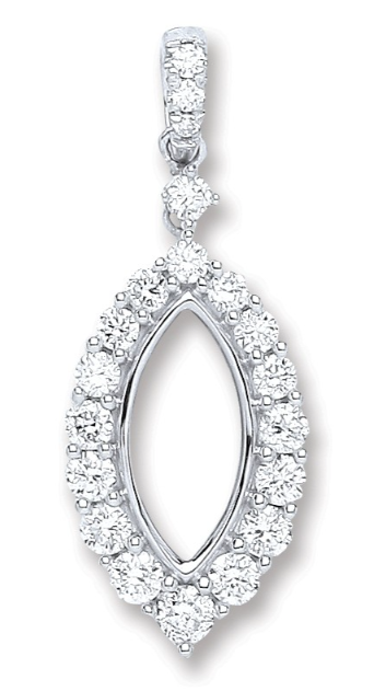 White Gold Diamond Drop Pendant