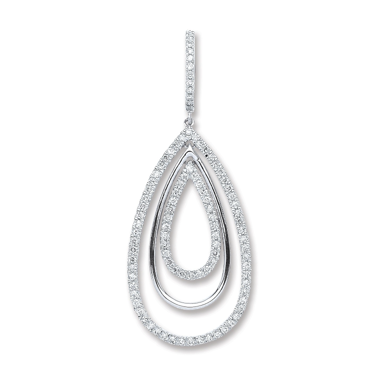 White Gold Diamond Drop Pendant