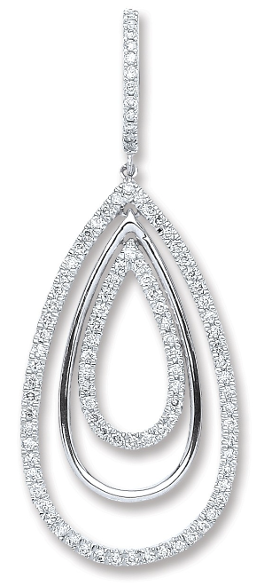 White Gold Diamond Drop Pendant