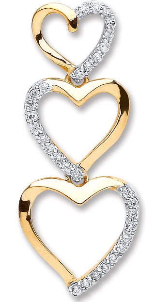 Gold Diamond Heart Pendant