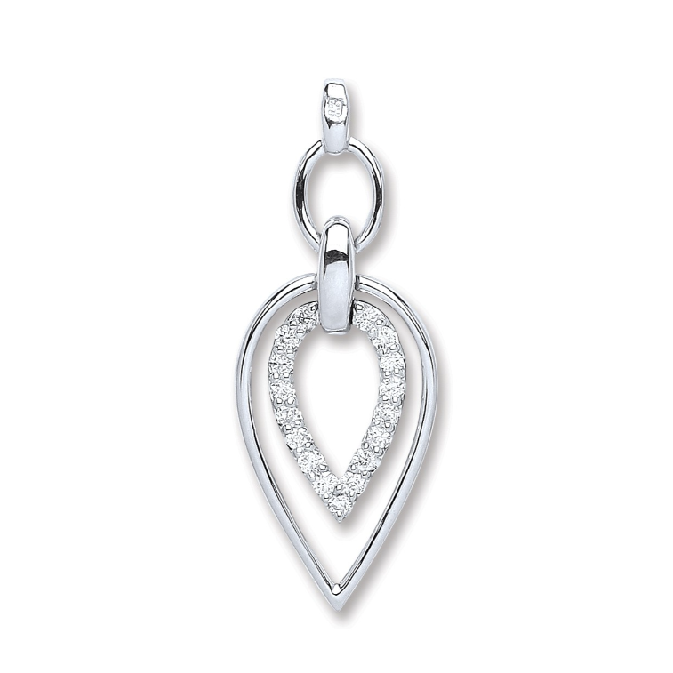 White Gold Diamond Drop Pendant