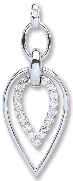 White Gold Diamond Drop Pendant