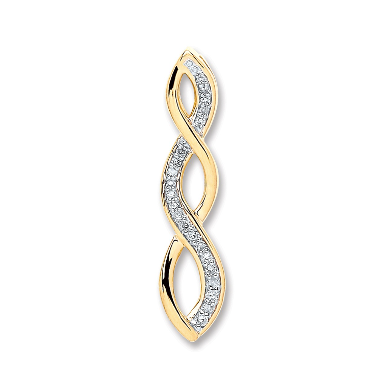 Twisted Gold Diamond Pendant