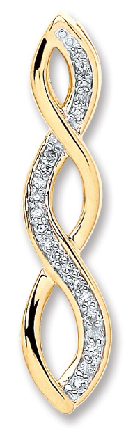 Twisted Gold Diamond Pendant