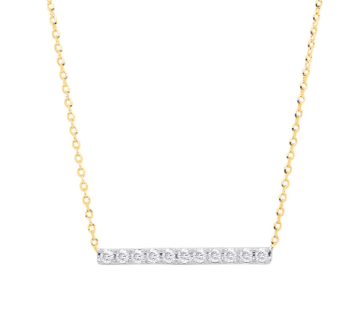 Gold Diamond Bar Necklace