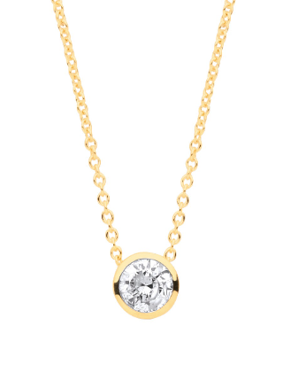 Gold Rubover Diamond Pendant