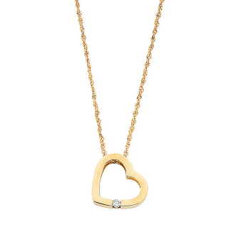 Gold Diamond Heart Pendant