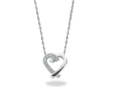 White Gold Diamond Heart Pendant