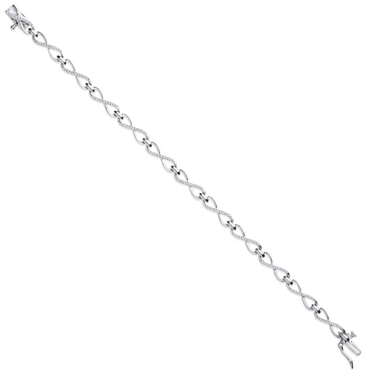 White Gold Diamond Infinity Link Bracelet