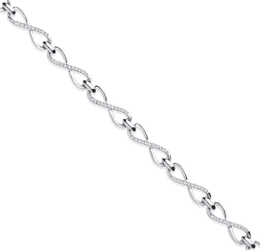 White Gold Diamond Infinity Link Bracelet