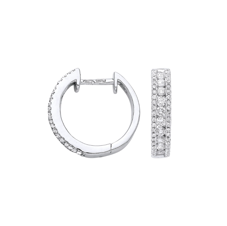 18ct White Gold Diamond Earrings