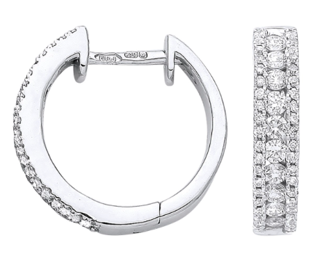 18ct White Gold Diamond Earrings