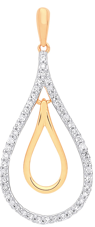 9ct Gold Diamond Drop Earrings