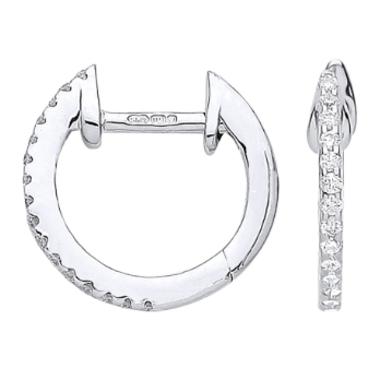 9ct White Gold Diamond Earrings