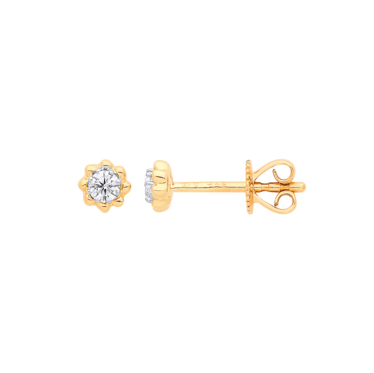 9ct Gold Diamond Stud Earring