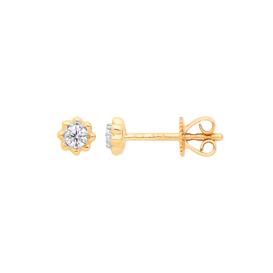 9ct Gold Diamond Stud Earring